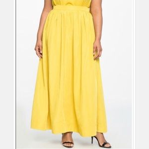 ELOQUII Full length yellow skirt